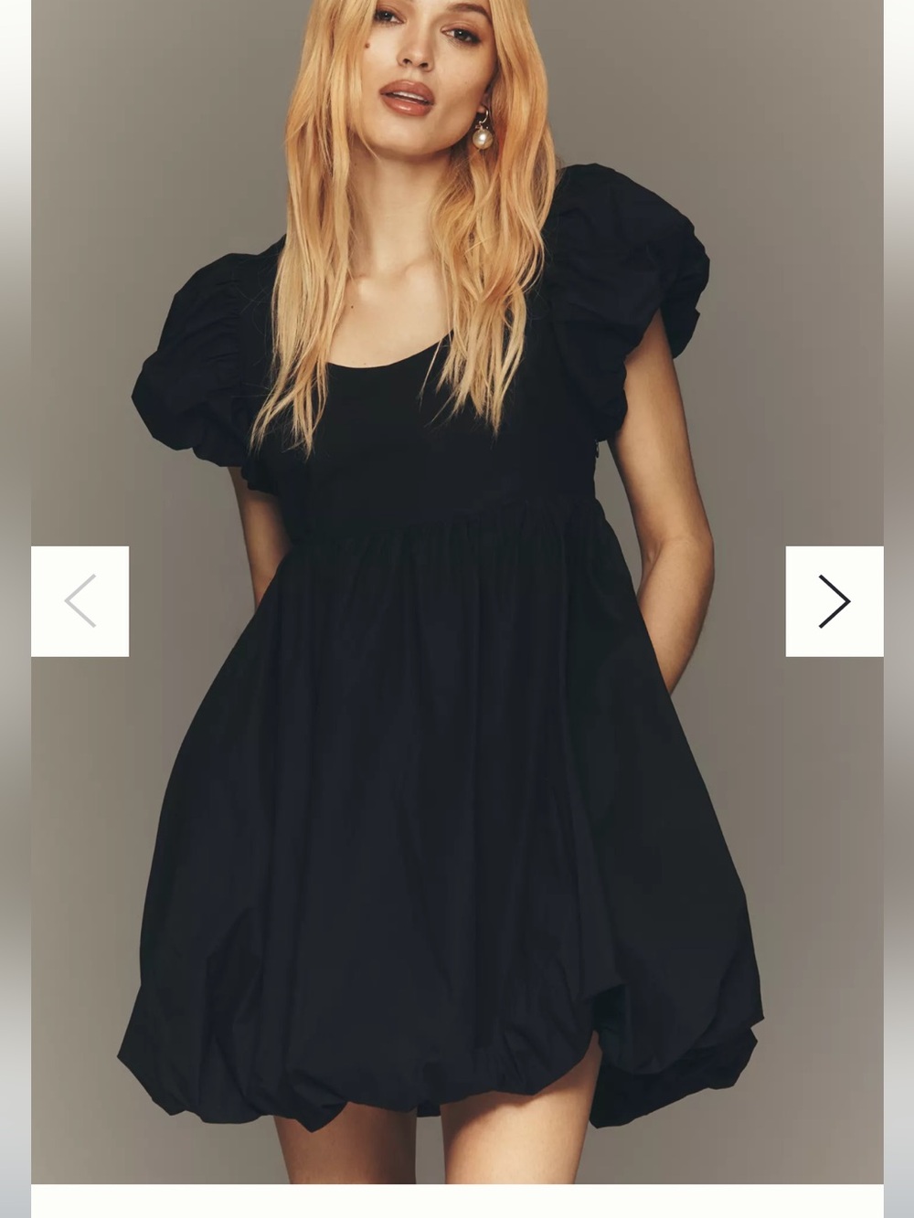 English Factory 100% Cotton Puff-Sleeve Bubble Mini Dress Size Small